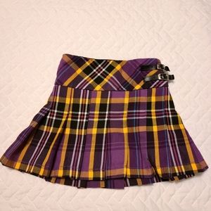 Toddler Girls Purple & Yellow Plaid Skort